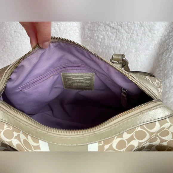 Coach Chelsea Heritage Signature Stripe Satchel Nr. F15132 - Picture 12 of 15